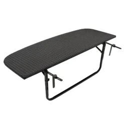 DEGAMO Balkonhängetisch 120x40cm, Metall + Polyrattan Schwarz