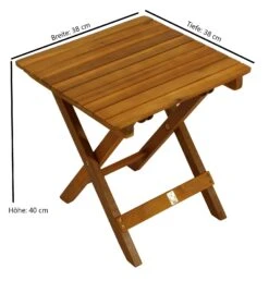 DEGAMO Klapp - Beistelltisch MARA 38x38cm, Akazie Geölt -Entspannender Garten 8600319700 62499089 prod 003