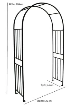DEGAMO Rosenbogen VERSAILLES 220x105cm, Metall Schwarz Hammerschlagoptik -Entspannender Garten 8600319700 67759527 prod 004