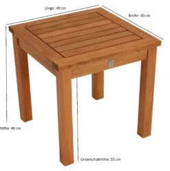 DEGAMO Beistelltisch VAREDERO 40x40x40cm, Eukalyptus Geölt -Entspannender Garten 8600319700 67888518 prod 003