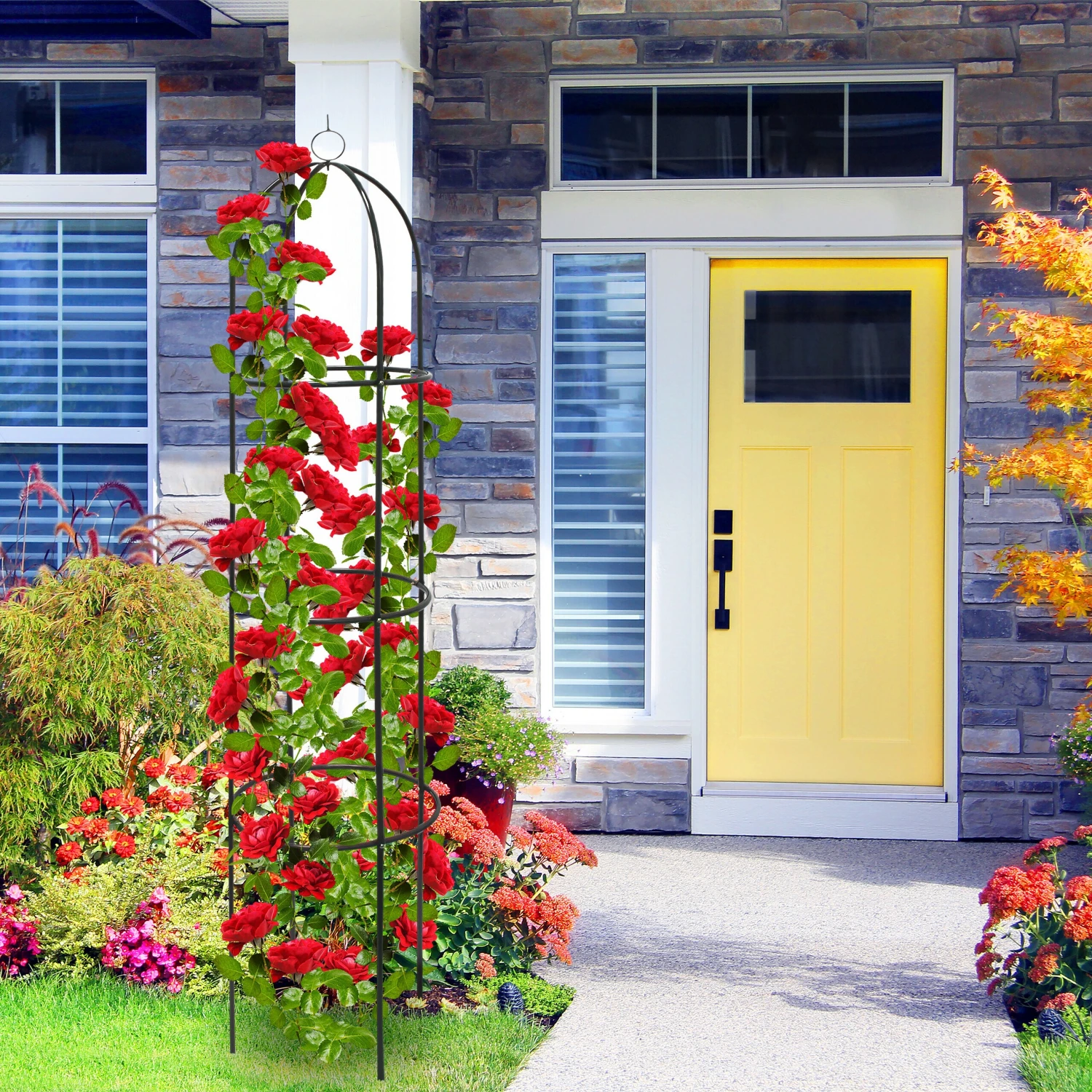 Relaxdays Rankobelisk Aus Metall 1,90 Cm 2 Relaxdays Rankobelisk Aus Metall 1,90 Cm – Bild 2