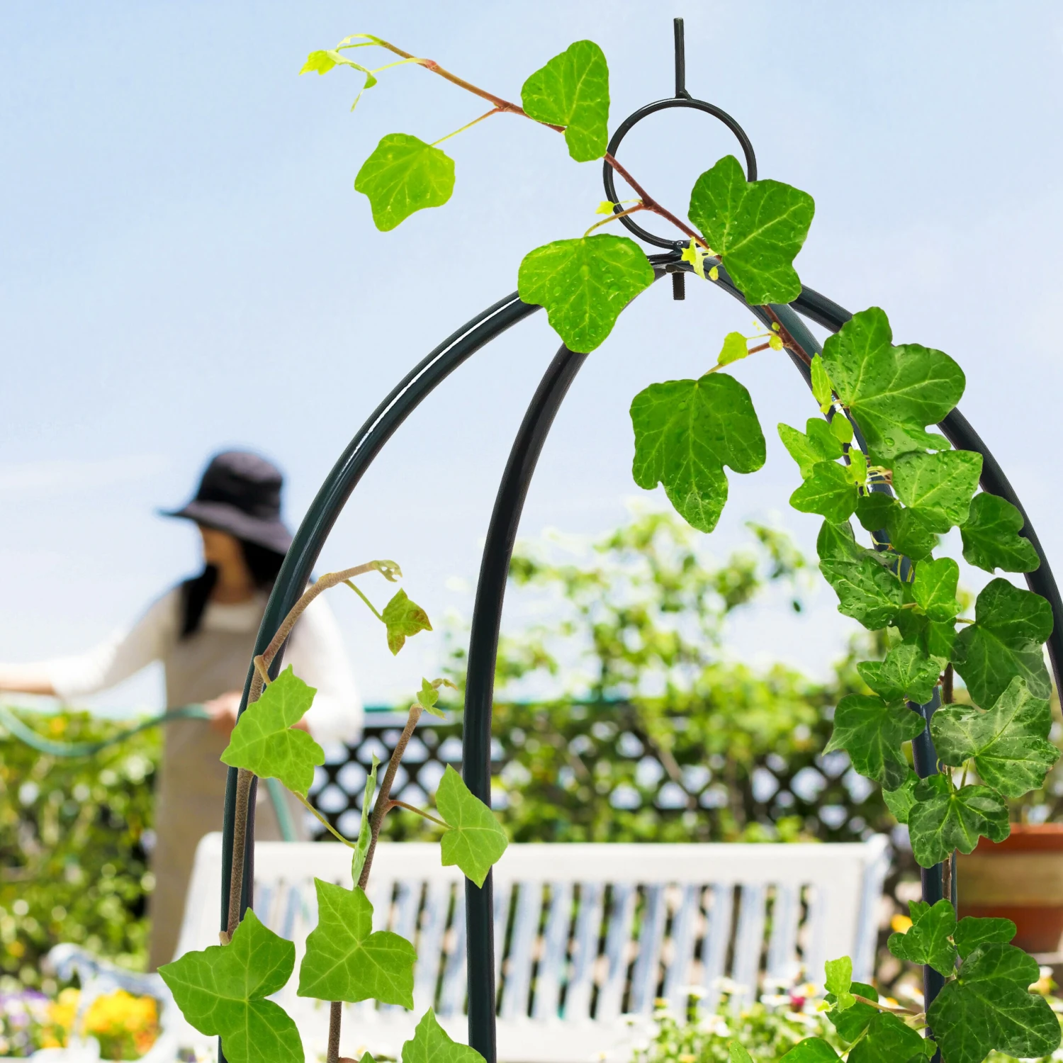 Relaxdays Rankobelisk Aus Metall 1,90 Cm 3 Relaxdays Rankobelisk Aus Metall 1,90 Cm – Bild 3