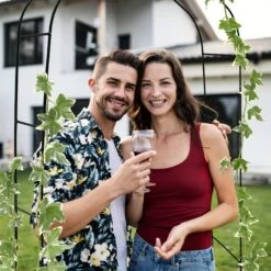 Relaxdays Rankbogen Metall Geschwungen Mit Kugeln -Entspannender Garten 8600323900 100179040 prod 003