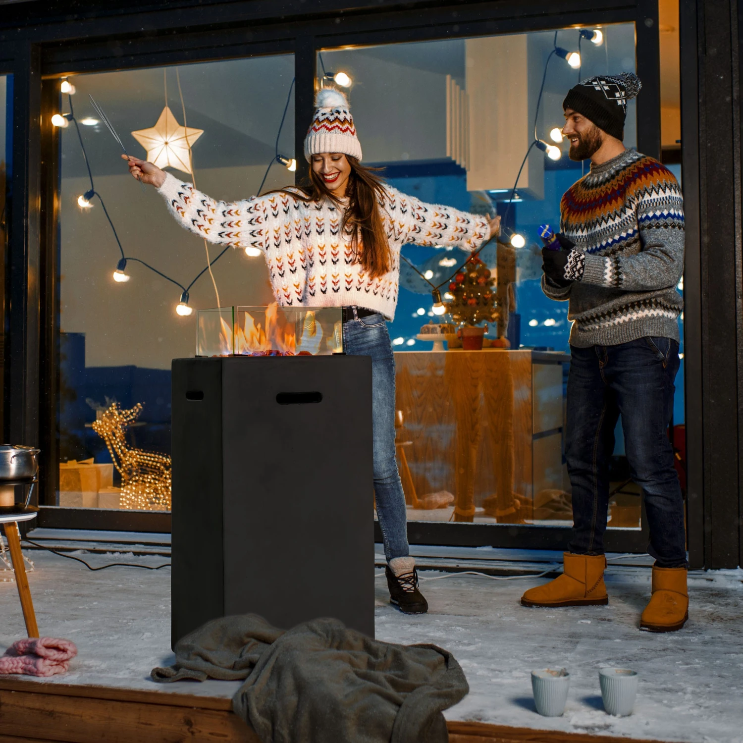 AMARE Gasfeuerstelle Outdoor Feuertisch Quadratisch 3 AMARE Gasfeuerstelle Outdoor Feuertisch Quadratisch – Bild 3