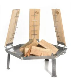 Acerto Feuerschale 55cm + 3 Flammlachsbretter + 5 Stk. Kaminholz Buche
