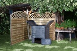 GARANTIA Thermo Wood Komposter 400 L Inkl. Bodengitter Gartenkomposter Schnellkomposter -Entspannender Garten 8600335800 48189 prod 005