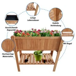 Coemo Hochbeet Kräuterbeet Mit Pflanzfolie 90 X 40 X 90 Cm -Entspannender Garten 8600335800 49698 prod 004