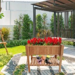 Coemo Hochbeet Kräuterbeet Mit Pflanzfolie 90 X 40 X 90 Cm -Entspannender Garten 8600335800 49698 prod 005