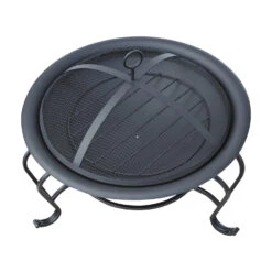 Outsunny Feuerkorb Für Holz Und Holzkohle Schwarz 56 X 45 Cm (ØxH) | Feuerschale Mit Funkenschutz Feuerstelle Schale -Entspannender Garten 8600336600 842 024 prod 006