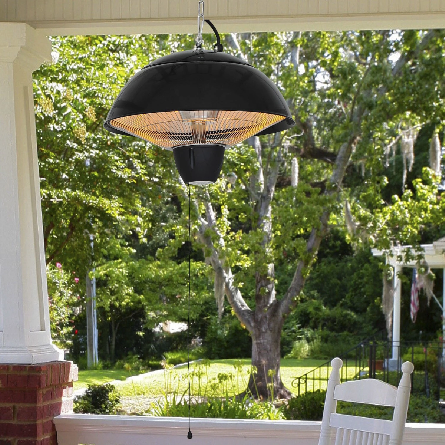 Outsunny Elektrischer Heizstrahler Mit Zugseil Schwarz, Silber 40,5 X 30,5 Cm (ØxH) | Terrassenstrahler Standheizstrahler Infrarotstrahler 4 Outsunny Elektrischer Heizstrahler Mit Zugseil Schwarz, Silber 40,5 X 30,5 Cm (ØxH) | Terrassenstrahler Standheizstrahler Infrarotstrahler – Bild 4