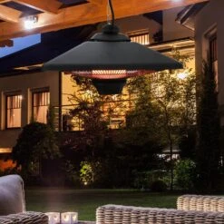 Outsunny Heizstrahler Mit Fernbedienung Schwarz 43 X 43 X 25 Cm (LxBxH) | Heizpilz Terrassenheizung Deckenheizstrahler -Entspannender Garten 8600336600 842 062 prod 003