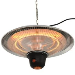 Outsunny Deckenheizstrahler Inkl. Fernbedienung Silber 42 X 26 Cm (ØxH) | Heizstrahler Terrassenstrahler Wärmestrahler -Entspannender Garten 8600336600 842 086 prod 006