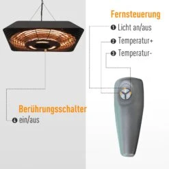 Outsunny Deckenheizstrahler Mit Fernbedienung Schwarz 45 X 45 X 10 Cm (BxTxH) | Terrassenheizer, Heizstrahler, Terrassenstrahler 11 Outsunny Deckenheizstrahler Mit Fernbedienung Schwarz 45 X 45 X 10 Cm (BxTxH) | Terrassenheizer, Heizstrahler, Terrassenstrahler -Entspannender Garten 8600336600 842 136V90 prod 006