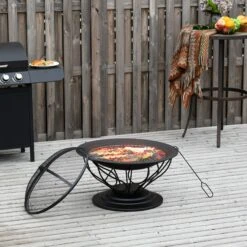 Outsunny 2-in-1 Feuerschale Mit Grillrost Schwarz 75 X 55 Cm (ØxH) | Feuerstelle Feuerkorb Holzkohlegrill Grillaufsatz 9 Outsunny 2-in-1 Feuerschale Mit Grillrost Schwarz 75 X 55 Cm (ØxH) | Feuerstelle Feuerkorb Holzkohlegrill Grillaufsatz -Entspannender Garten 8600336600 842 175 prod 004