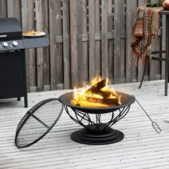 Outsunny 2-in-1 Feuerschale Mit Grillrost Schwarz 75 X 55 Cm (ØxH) | Feuerstelle Feuerkorb Holzkohlegrill Grillaufsatz 11 Outsunny 2-in-1 Feuerschale Mit Grillrost Schwarz 75 X 55 Cm (ØxH) | Feuerstelle Feuerkorb Holzkohlegrill Grillaufsatz -Entspannender Garten 8600336600 842 175 prod 006