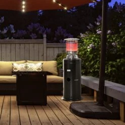 Outsunny Heizstrahler Gas Terrassenheizer Im Eleganten Design, Geeignet Für Den Einsatz Im Freien Schwarz 55,6 X 55,6 X 143 Cm ( BxTxH) | Terrassenheizer Terrassenstrahler Balkonheizer -Entspannender Garten 8600336600 842 187 prod 003