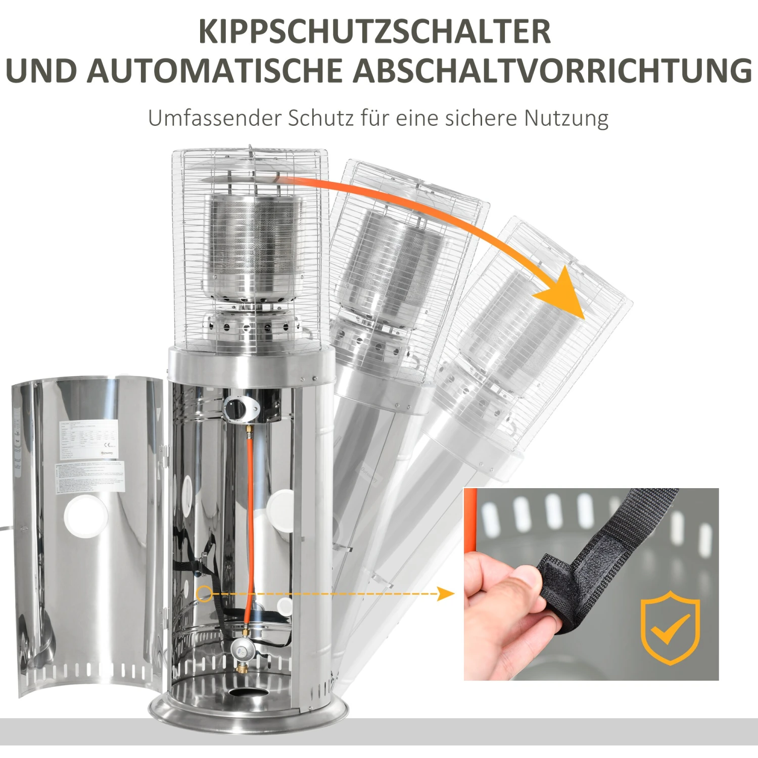 Outsunny Heizstrahler Elegantes Design, Hergestellt Aus Edelstahl, 10 KW Leistung Silber 55,6 X 55,6 X 143 Cm ( BxTxH) | Terrassenheizer Terrassenstrahler Balkonheizer 5 Outsunny Heizstrahler Elegantes Design, Hergestellt Aus Edelstahl, 10 KW Leistung Silber 55,6 X 55,6 X 143 Cm ( BxTxH) | Terrassenheizer Terrassenstrahler Balkonheizer – Bild 5
