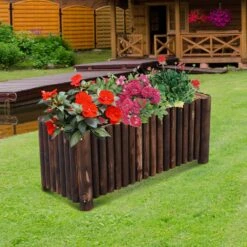 Outsunny Blumenkasten Natur 100 X 40 X 40 Cm (LxBxH) | Pflanzbeet Kräuterbeet Pflanzkasten Hochbeet -Entspannender Garten 8600336600 845 101 prod 003