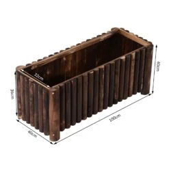 Outsunny Blumenkasten Natur 100 X 40 X 40 Cm (LxBxH) | Pflanzbeet Kräuterbeet Pflanzkasten Hochbeet -Entspannender Garten 8600336600 845 101 prod 005