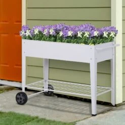 Outsunny Mobiler Pflanzenwagen Mit Stauraum Weiß 107,5 X 50 X 80 Cm (LxBxH) | Pflanzenbeet Hochbeet Kräuterbeet Pflanzkasten 9 Outsunny Mobiler Pflanzenwagen Mit Stauraum Weiß 107,5 X 50 X 80 Cm (LxBxH) | Pflanzenbeet Hochbeet Kräuterbeet Pflanzkasten -Entspannender Garten 8600336600 845 315 prod 004