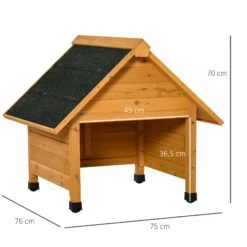 Outsunny Holzgarage Für Mähroboter Gelb 75 X 76 X 70 Cm (BxTxH) | Mähroboter Carport Überdachung Garage -Entspannender Garten 8600336600 845 361 prod 005
