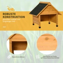Outsunny Holzgarage Für Mähroboter Gelb 75 X 76 X 70 Cm (BxTxH) | Mähroboter Carport Überdachung Garage -Entspannender Garten 8600336600 845 361 prod 006