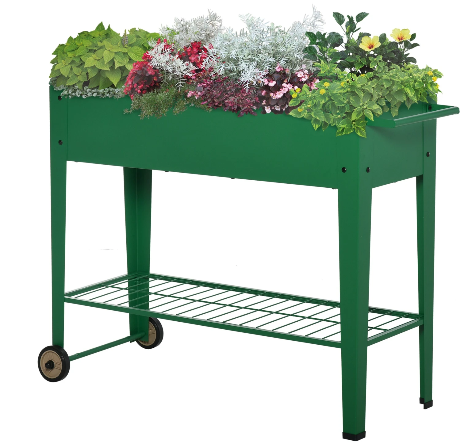 Outsunny Hochbeet Mit Rädern 104 X 39 X 80 Cm (BxTxH) | Kräuterbeet Pflanzkasten Blumenkasten Gartenbeet 2 Outsunny Hochbeet Mit Rädern 104 X 39 X 80 Cm (BxTxH) | Kräuterbeet Pflanzkasten Blumenkasten Gartenbeet – Bild 2