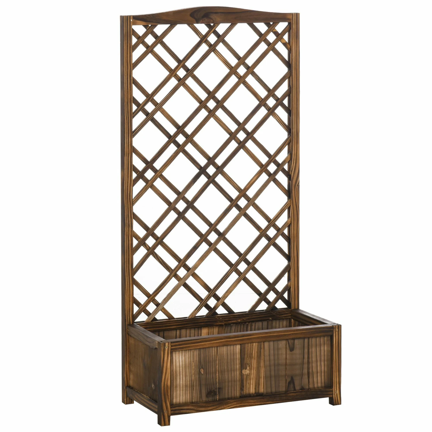 Outsunny Planzkasten Mit Rankgitter 60 X 30 X 122,5 Cm (BxTxH) | Holzgitter Kletterpflanze Blumenkasten Rosengitter 1 Outsunny Planzkasten Mit Rankgitter 60 X 30 X 122,5 Cm (BxTxH) | Holzgitter Kletterpflanze Blumenkasten Rosengitter