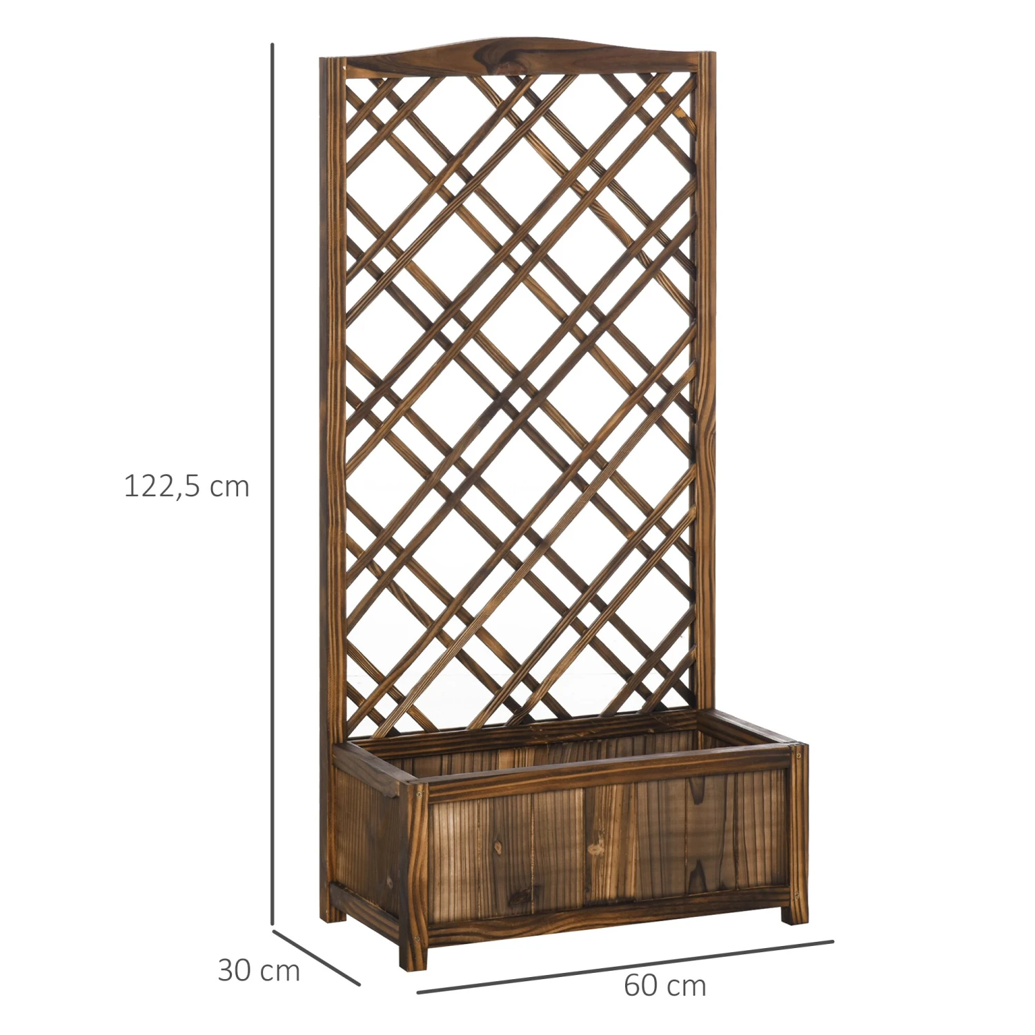 Outsunny Planzkasten Mit Rankgitter 60 X 30 X 122,5 Cm (BxTxH) | Holzgitter Kletterpflanze Blumenkasten Rosengitter 5 Outsunny Planzkasten Mit Rankgitter 60 X 30 X 122,5 Cm (BxTxH) | Holzgitter Kletterpflanze Blumenkasten Rosengitter – Bild 5