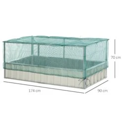 Outsunny Gartenbeet Mit Netzabdeckung Weiß, Grün 174 X 90 X 70 Cm (LxBxH) | Kräuterbeet Pflanzkasten Blumenkasten Gartenkräuter -Entspannender Garten 8600336600 845 447 prod 005