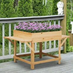 Outsunny Pflanzkasten Mit Ablage Natur 130 X 75 X 75 Cm (BxTxH) | Gartenbeet Hochbeet Pflanzkübel Blumenkasten 8 Outsunny Pflanzkasten Mit Ablage Natur 130 X 75 X 75 Cm (BxTxH) | Gartenbeet Hochbeet Pflanzkübel Blumenkasten -Entspannender Garten 8600336600 845 467 prod 003