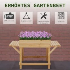 Outsunny Pflanzkasten Mit Ablage Natur 130 X 75 X 75 Cm (BxTxH) | Gartenbeet Hochbeet Pflanzkübel Blumenkasten 11 Outsunny Pflanzkasten Mit Ablage Natur 130 X 75 X 75 Cm (BxTxH) | Gartenbeet Hochbeet Pflanzkübel Blumenkasten -Entspannender Garten 8600336600 845 467 prod 006