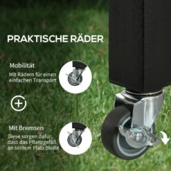 Outsunny Hochbeet Mit Rädern Braun 120L X 60,5B X 66H Cm | Pflanztisch Hochbeet Pflanzkasten Mit Rollen Blumenkasten -Entspannender Garten 8600336600 845 630V01 prod 006