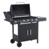 Outsunny Gasgrill Mit Räder Schwarz 125L X 51B X 100H Cm | Tischgrill Barbecue Grill Bbq Grill