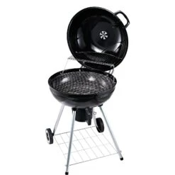 Outsunny Grillwagen Mit Aschenträger Schwarz, Silber 57 X 63 X 94 Cm (LxBxH) | Kohlegrill BBQ Standgrill Holzkohlegrill Gartengrill