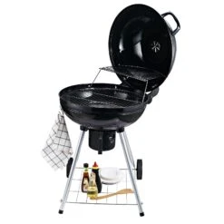 Outsunny Grillwagen Mit Aschenträger Schwarz, Silber 57 X 63 X 94 Cm (LxBxH) | Kohlegrill BBQ Standgrill Holzkohlegrill Gartengrill -Entspannender Garten 8600336600 846 021 prod 006