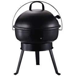 Outsunny Kugelgrill Tragbar Und Mit Dreibeinfuß Ø36,5 X H54 Cm | Holzkohlegrill Grillrost Holzkohle Grillstation Grill Tragbar
