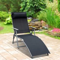 Outsunny Gartenliege Mit Kissen | Sonnenliege Strandliege Relaxliege Freizeitliege -Entspannender Garten 8600336600 84B 184BK prod 003