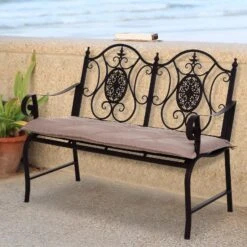 Outsunny Bankauflage Im 2er-Set 120 X 50 X 5 Cm (BxTxH) | Sitzkissen Auflage Für Sitzbank Gartenbankauflage -Entspannender Garten 8600336600 84B 431BG prod 004