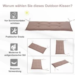Outsunny Bankauflage Im 2er-Set 120 X 50 X 5 Cm (BxTxH) | Sitzkissen Auflage Für Sitzbank Gartenbankauflage -Entspannender Garten 8600336600 84B 431BG prod 006