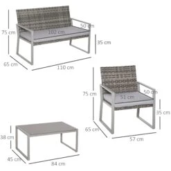 Outsunny Rattan Sitzgruppe Für 4 Personen Grau | Sitzgarnitur Gartengarnitur Gartenmöbel-Set 10 Outsunny Rattan Sitzgruppe Für 4 Personen Grau | Sitzgarnitur Gartengarnitur Gartenmöbel-Set -Entspannender Garten 8600336600 860 082 prod 005