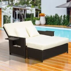 Outsunny Polyrattan Lounge-Sofa Mit Kissen 130 X 72 X 96 Cm (LxBxH) | Gartensofa Gartenliege Rattansofa Gartenmöbel -Entspannender Garten 8600336600 862 012 prod 004