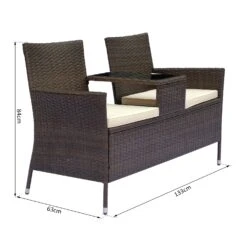 Outsunny Polyrattan Gartenbank 133 X 63 X 84 Cm (LxBxH) | Gartensofa Sitzbank Mit Tisch 2-Sitzer Rattanmöbel 10 Outsunny Polyrattan Gartenbank 133 X 63 X 84 Cm (LxBxH) | Gartensofa Sitzbank Mit Tisch 2-Sitzer Rattanmöbel -Entspannender Garten 8600336600 867 027BN prod 005