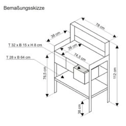 Pflanztisch Für Garten, Terrasse Oder Balkon Braun/Silberfarben -Entspannender Garten 8600342900 5164680 prod 004