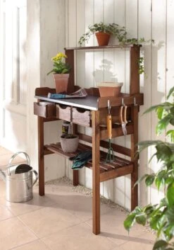 Pflanztisch Für Garten, Terrasse Oder Balkon Braun/Silberfarben -Entspannender Garten 8600342900 5164680 prod 005