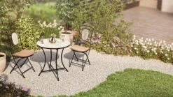 Gartentisch Aus Metall Mit Mosaikplatte, 70 Cm ø Kemo Schwarz/Beige -Entspannender Garten 8600342900 6591167 prod 005