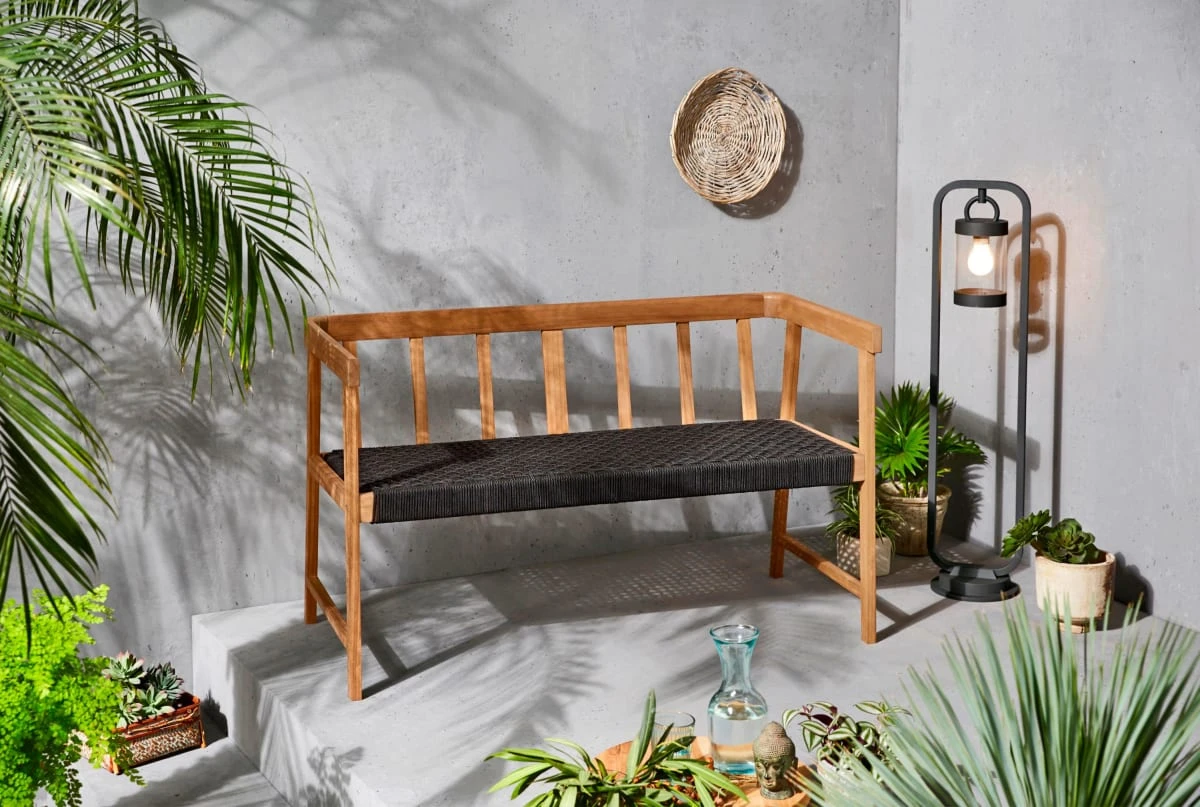 Outdoor-Bank Rivoli Natur/Schwarz 3 Outdoor-Bank Rivoli Natur/Schwarz – Bild 3