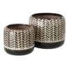 Pflanztopf-Set, 2-tlg. Ivy Schwarz/Beige