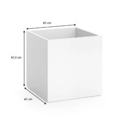 Vicco Blumenkasten Ruben Weiß 40x40cm Sitzhocker Blumen Übertopf Blumenkübel -Entspannender Garten 8600343700 34273 prod 003