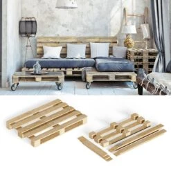 Vicco Europalette Möbelpalette Palettenbausatz Zerlegt 120x80cm Palettenmöbel